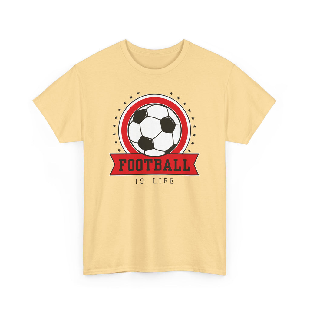 Football Is Life Unisex Heavy Cotton Tee, Casual Sports Shirt, Gift for Soccer Lovers, Athleisure Wear, Everyday Comfort