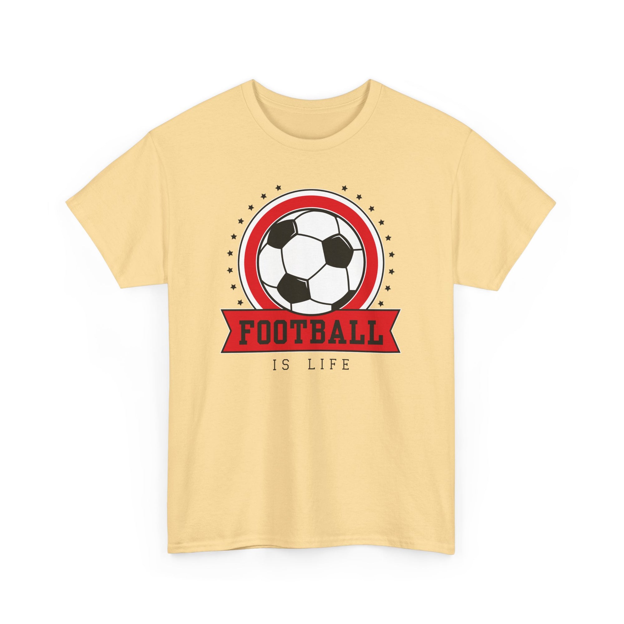 Football Is Life Unisex Heavy Cotton Tee, Casual Sports Shirt, Gift for Soccer Lovers, Athleisure Wear, Everyday Comfort