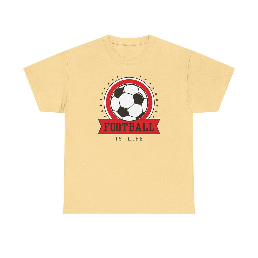 Football Is Life Unisex Heavy Cotton Tee, Casual Sports Shirt, Gift for Soccer Lovers, Athleisure Wear, Everyday Comfort