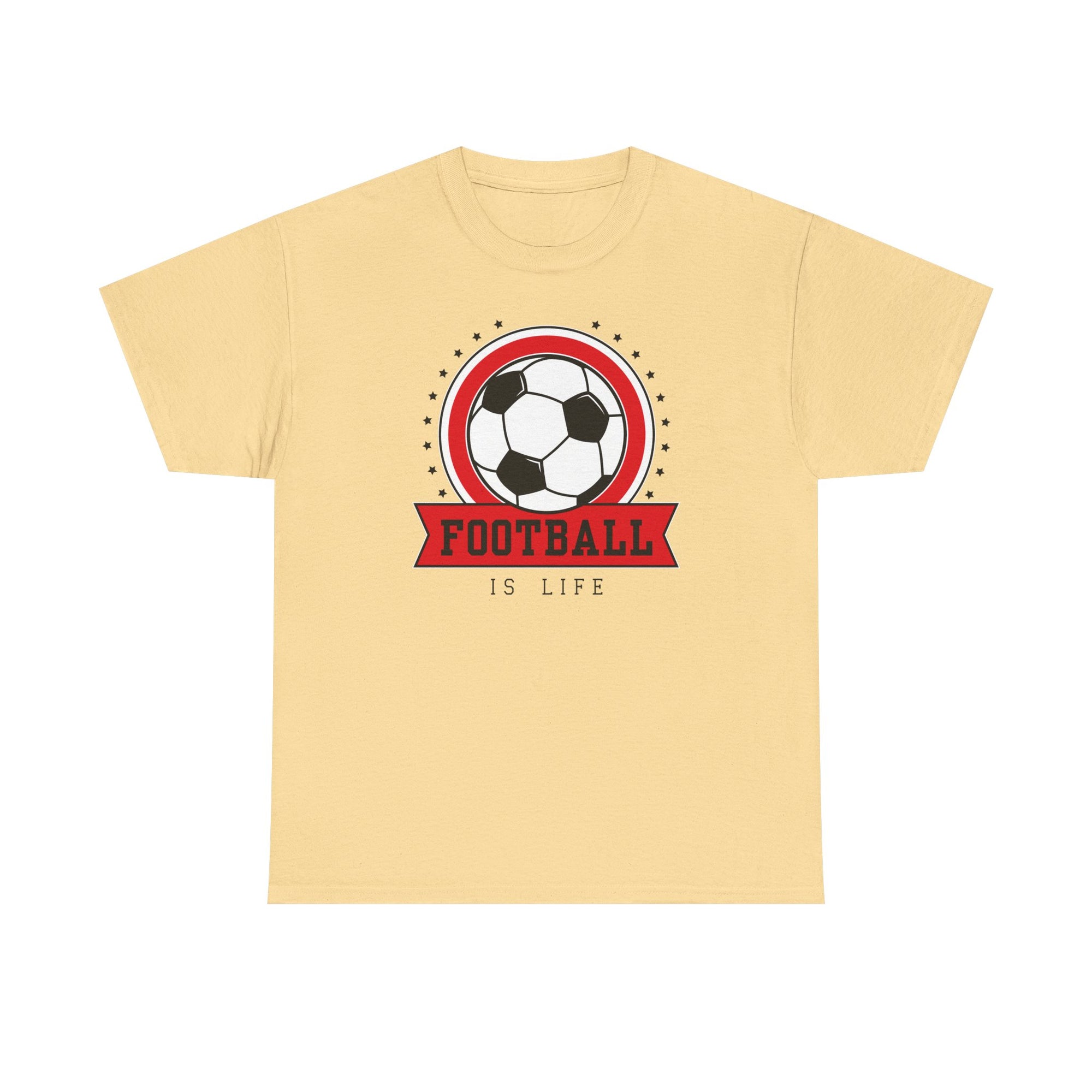 Football Is Life Unisex Heavy Cotton Tee, Casual Sports Shirt, Gift for Soccer Lovers, Athleisure Wear, Everyday Comfort