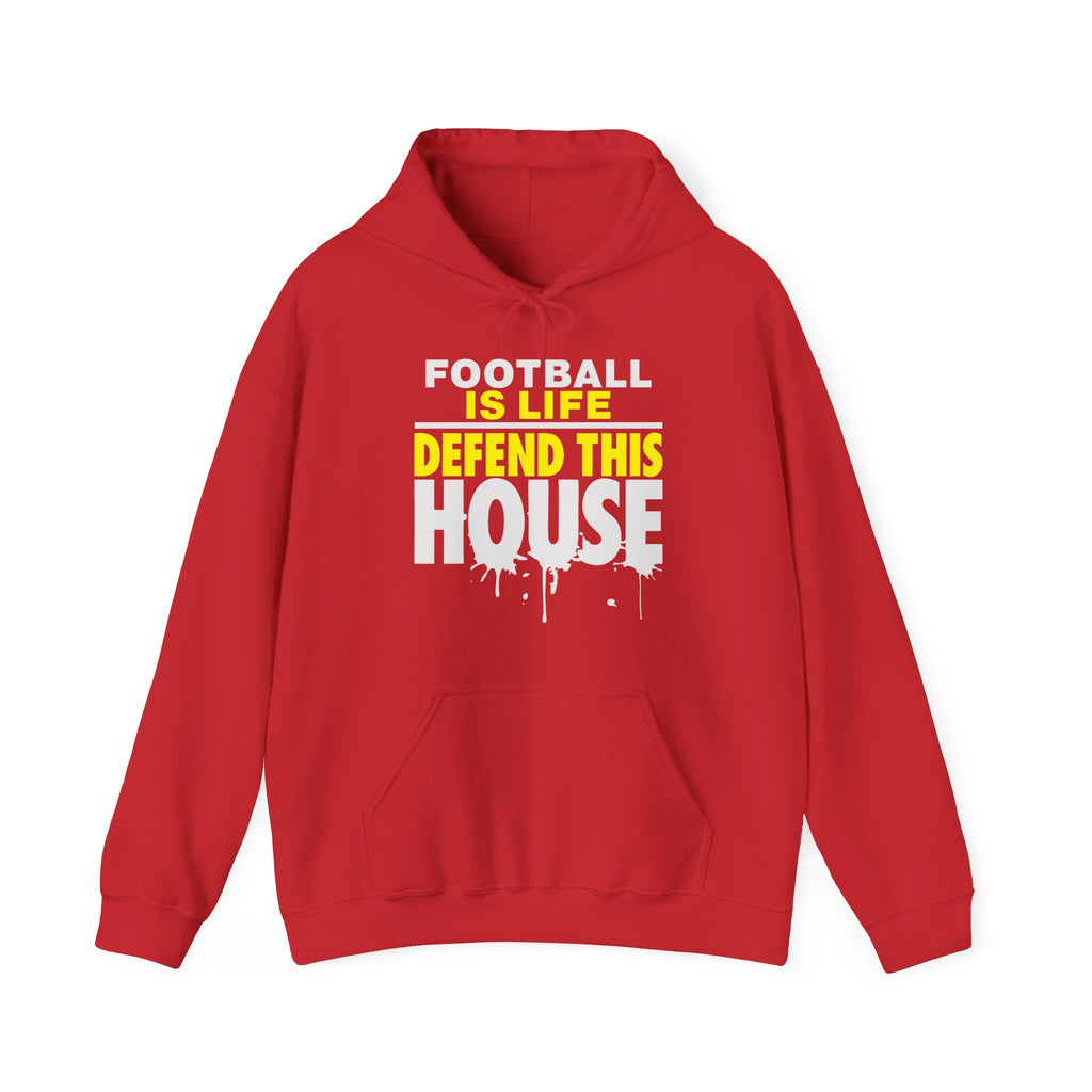 Football Is Life Unisex Hoodie – Defend This House Sweatshirt, Sports Apparel, Gift for Gamers, Cozy Everyday Wear