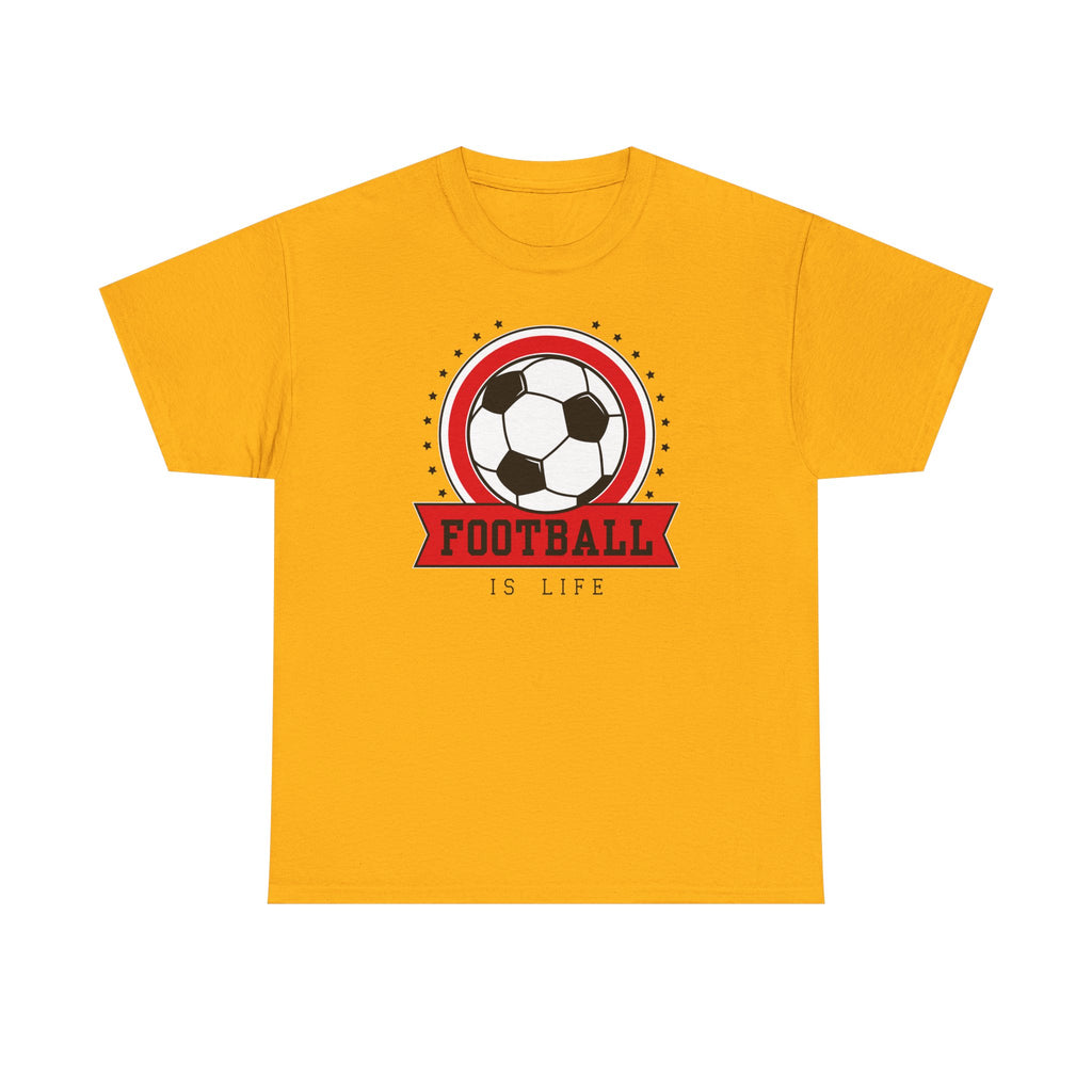 Football Is Life Unisex Heavy Cotton Tee, Casual Sports Shirt, Gift for Soccer Lovers, Athleisure Wear, Everyday Comfort