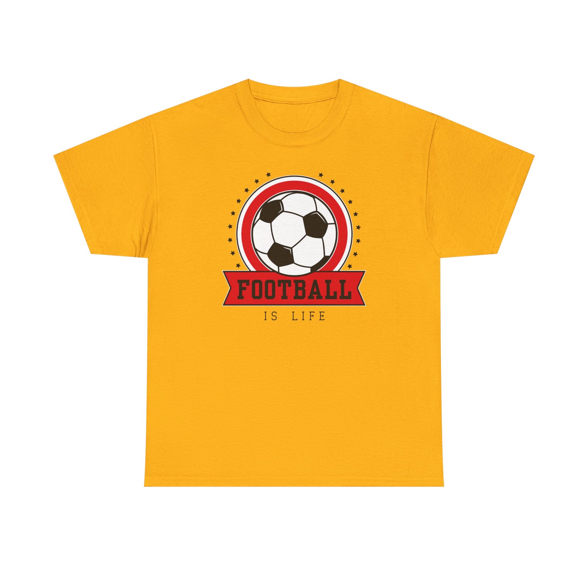 Football Is Life Unisex Heavy Cotton Tee, Casual Sports Shirt, Gift for Soccer Lovers, Athleisure Wear, Everyday Comfort