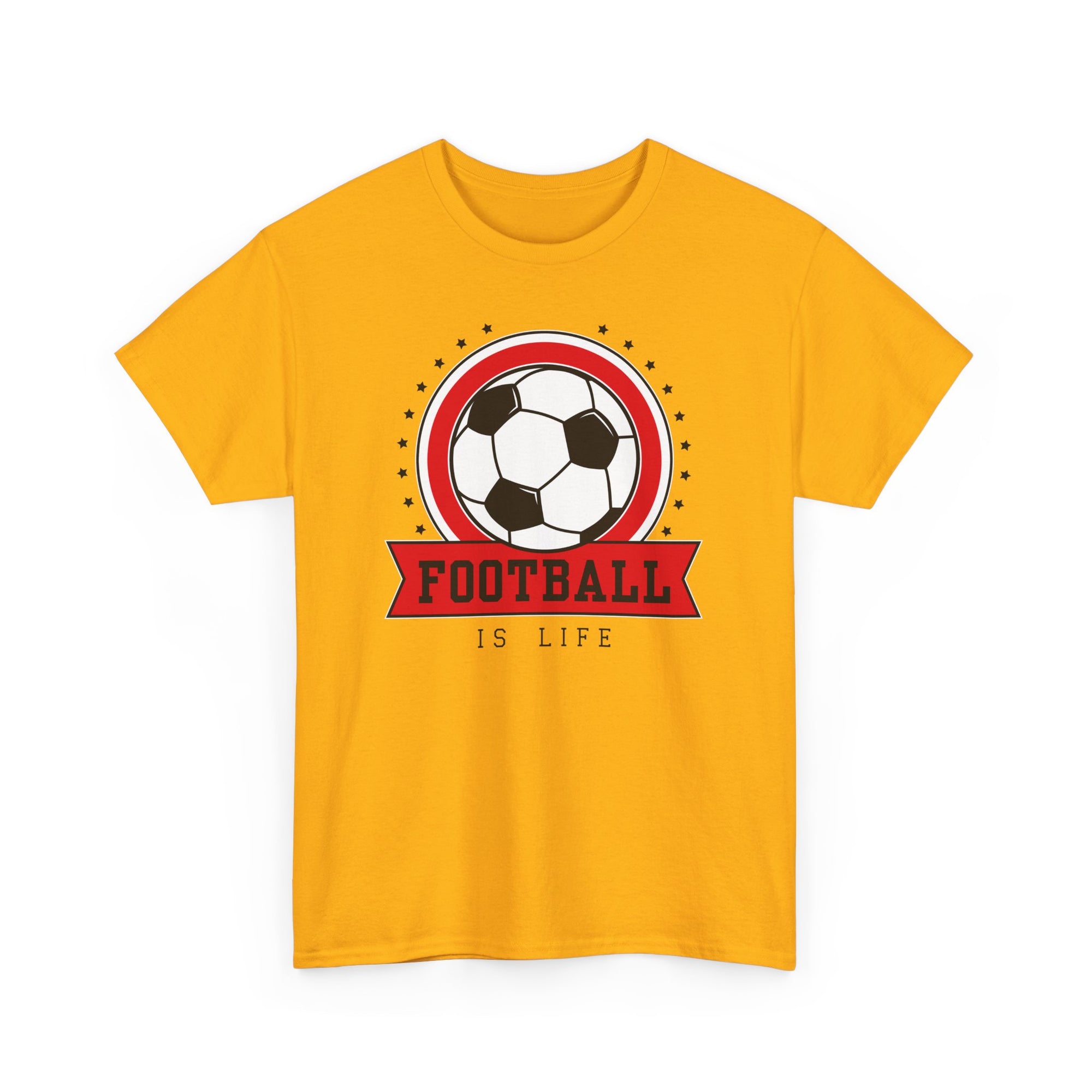 Football Is Life Unisex Heavy Cotton Tee, Casual Sports Shirt, Gift for Soccer Lovers, Athleisure Wear, Everyday Comfort