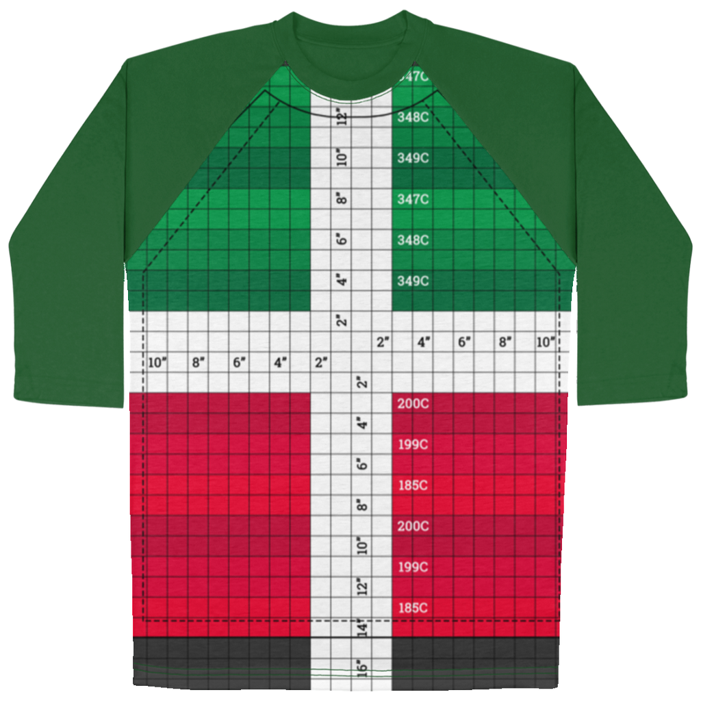 Color Test All Over Print 3/4 Sleeve Raglan