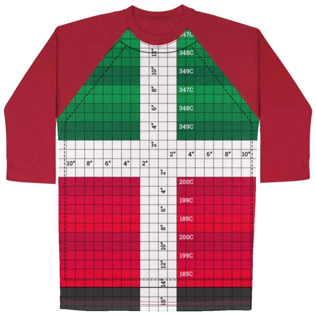 Color Test All Over Print 3/4 Sleeve Raglan