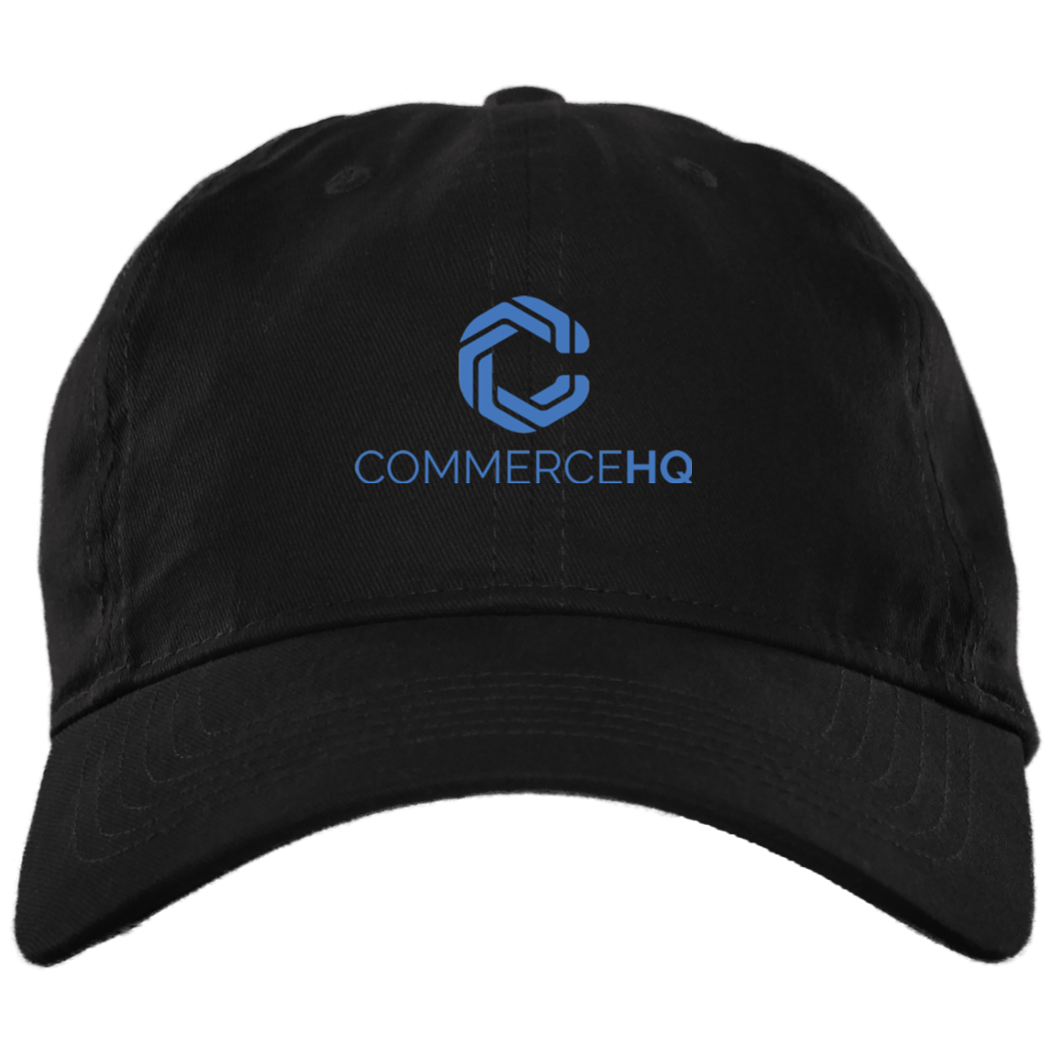 chq logo blue BX001 Brushed Twill Unstructured Dad Cap