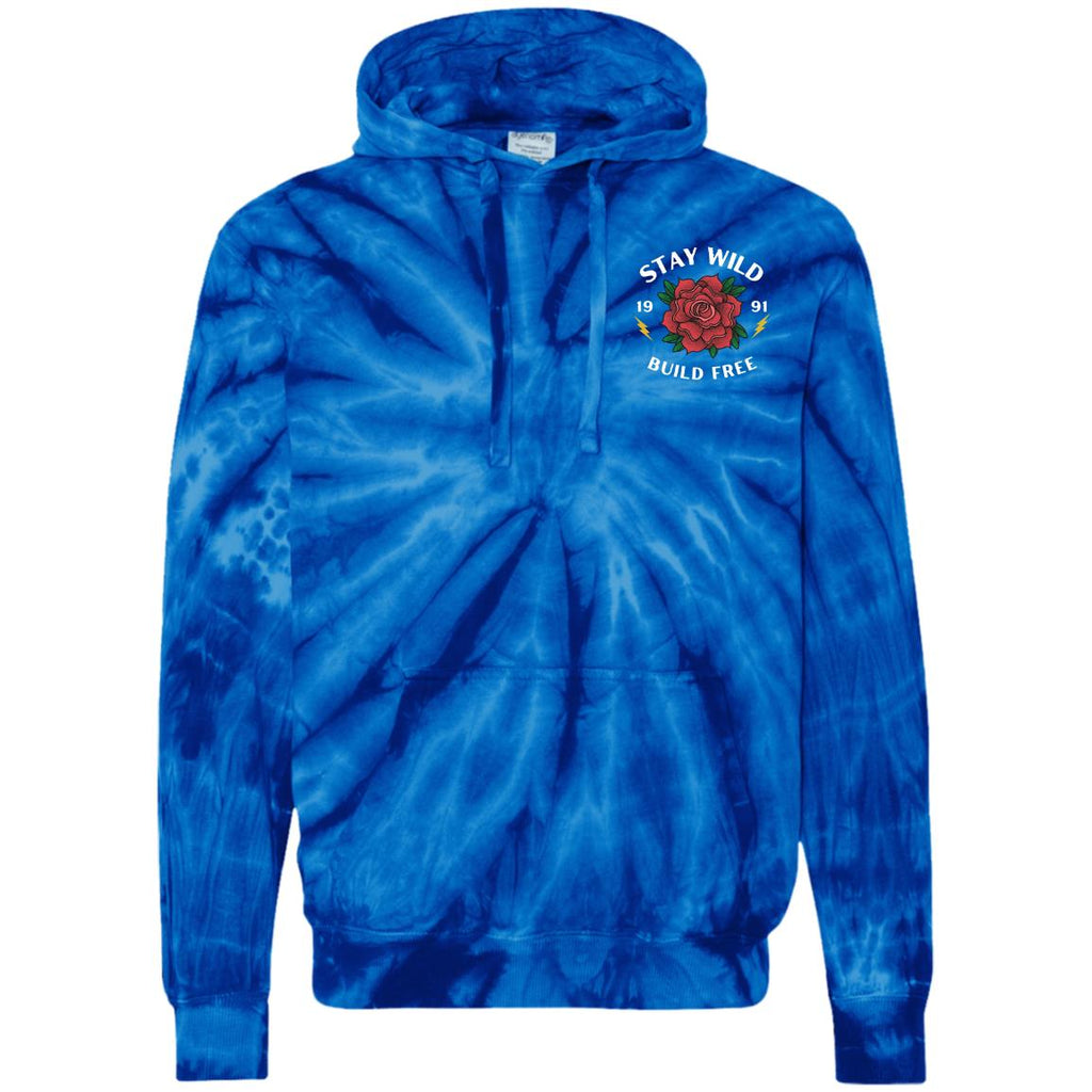 CD877 Embroidered Tie-Dyed Pullover Hoodie