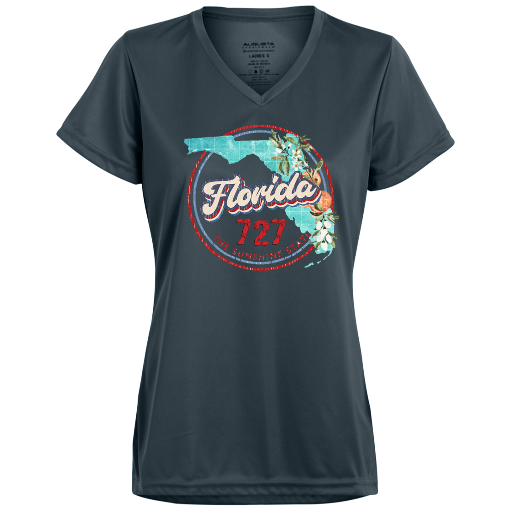 1790 Ladies’ Moisture-Wicking V-Neck Tee