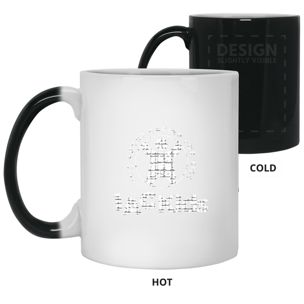 newDistressed White logo Magic Mugs