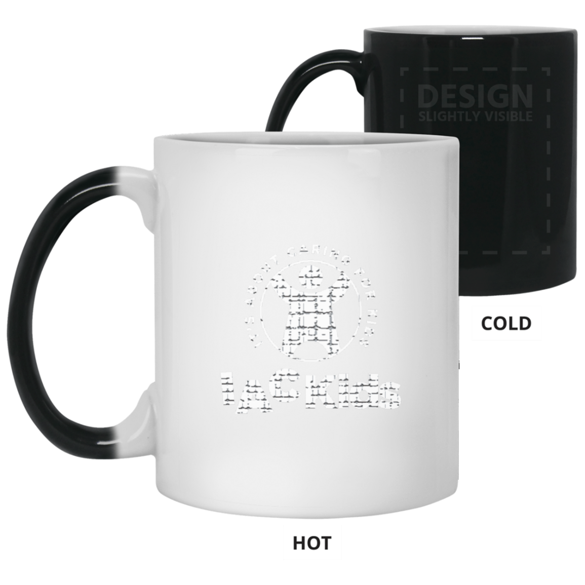 newDistressed White logo Magic Mugs