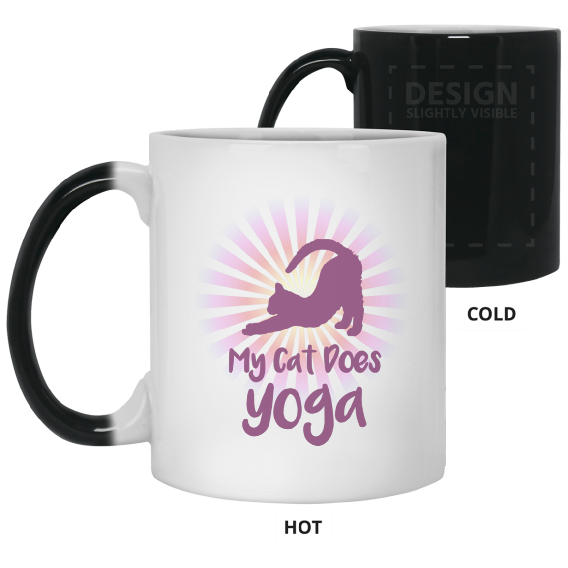 my cat does yoga 11 oz. Color Changing Mug