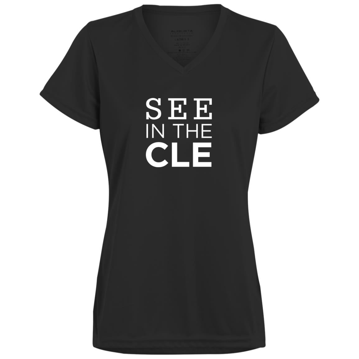 1790 Ladies’ Moisture-Wicking V-Neck Tee