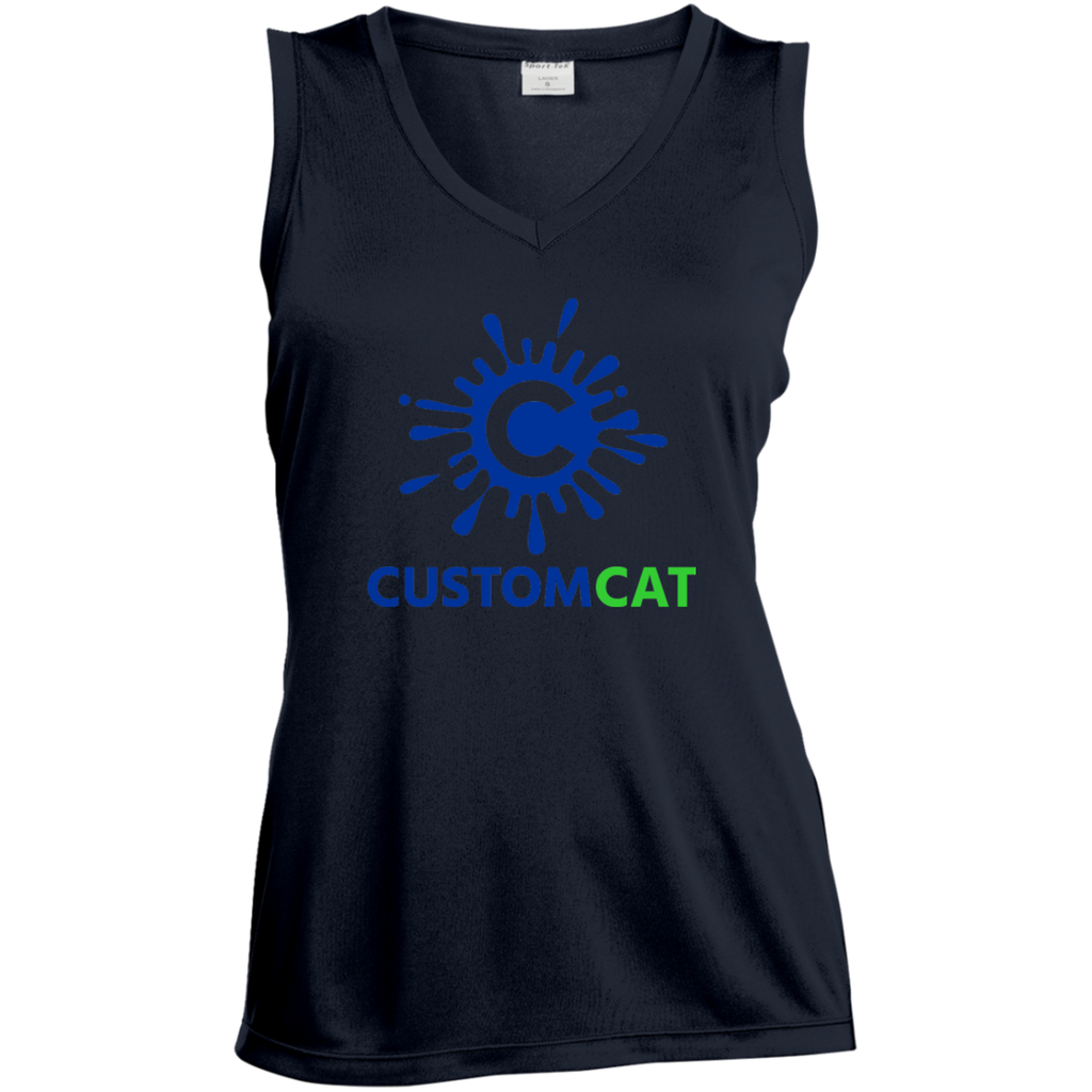 LST352 Sport-Tek Ladies' Sleeveless Moisture Absorbing V-Neck