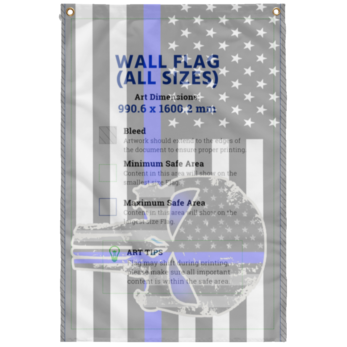 Skull Sublimated Wall Flag