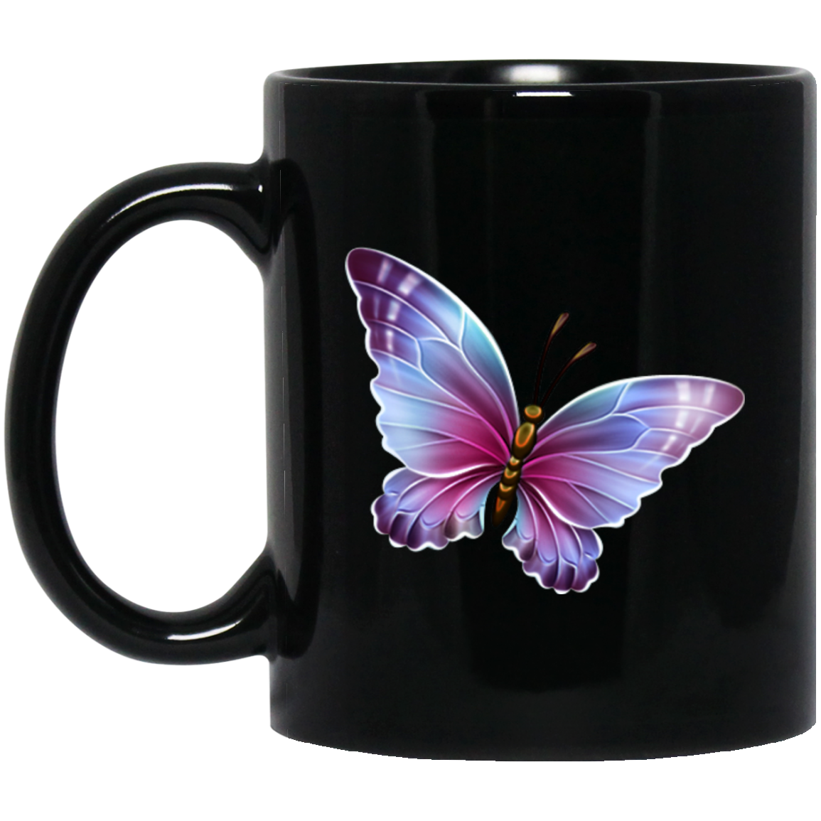 Butteryfly 11 oz. Black Mug