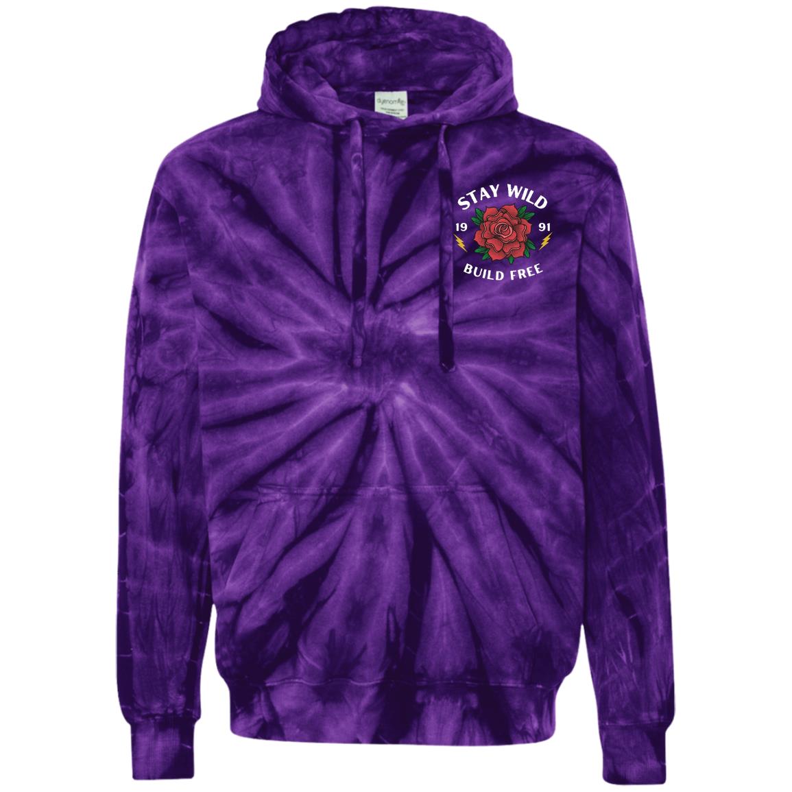 CD877 Embroidered Tie-Dyed Pullover Hoodie