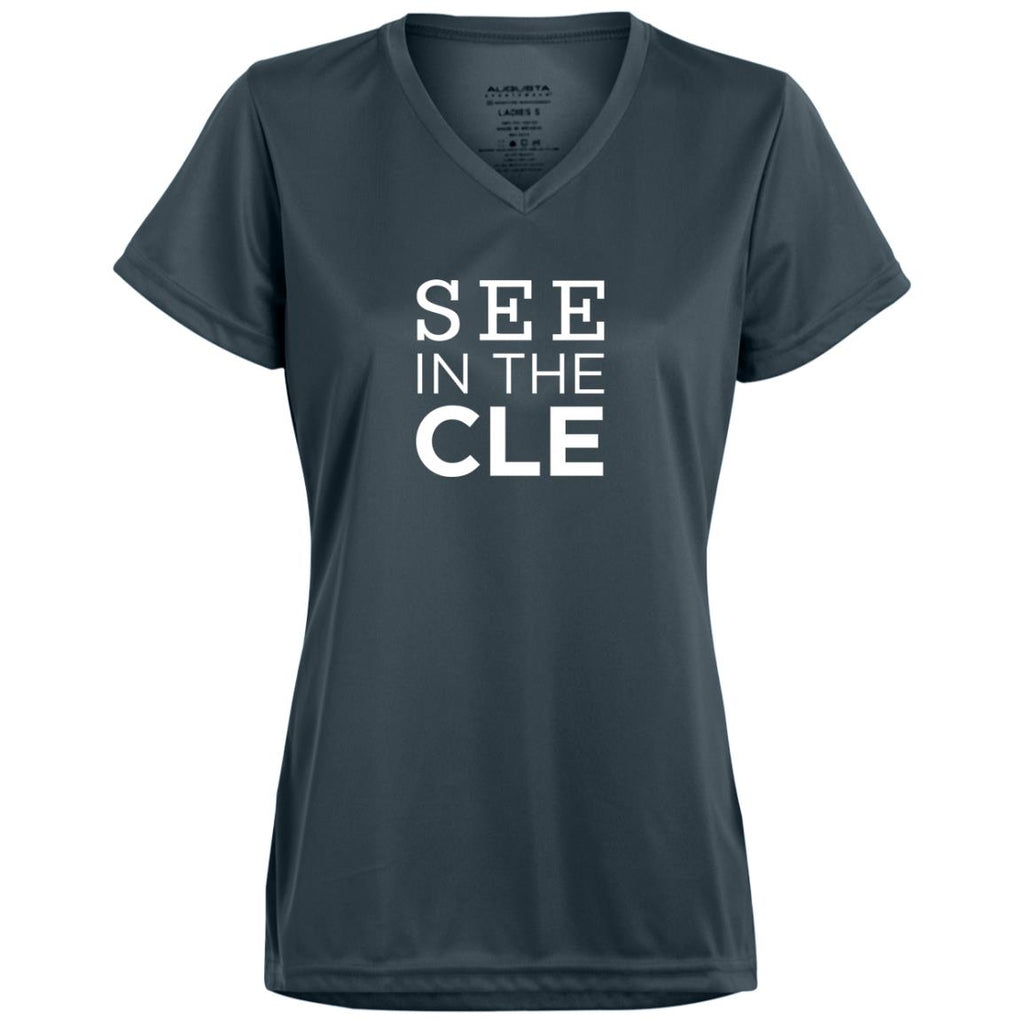 1790 Ladies’ Moisture-Wicking V-Neck Tee