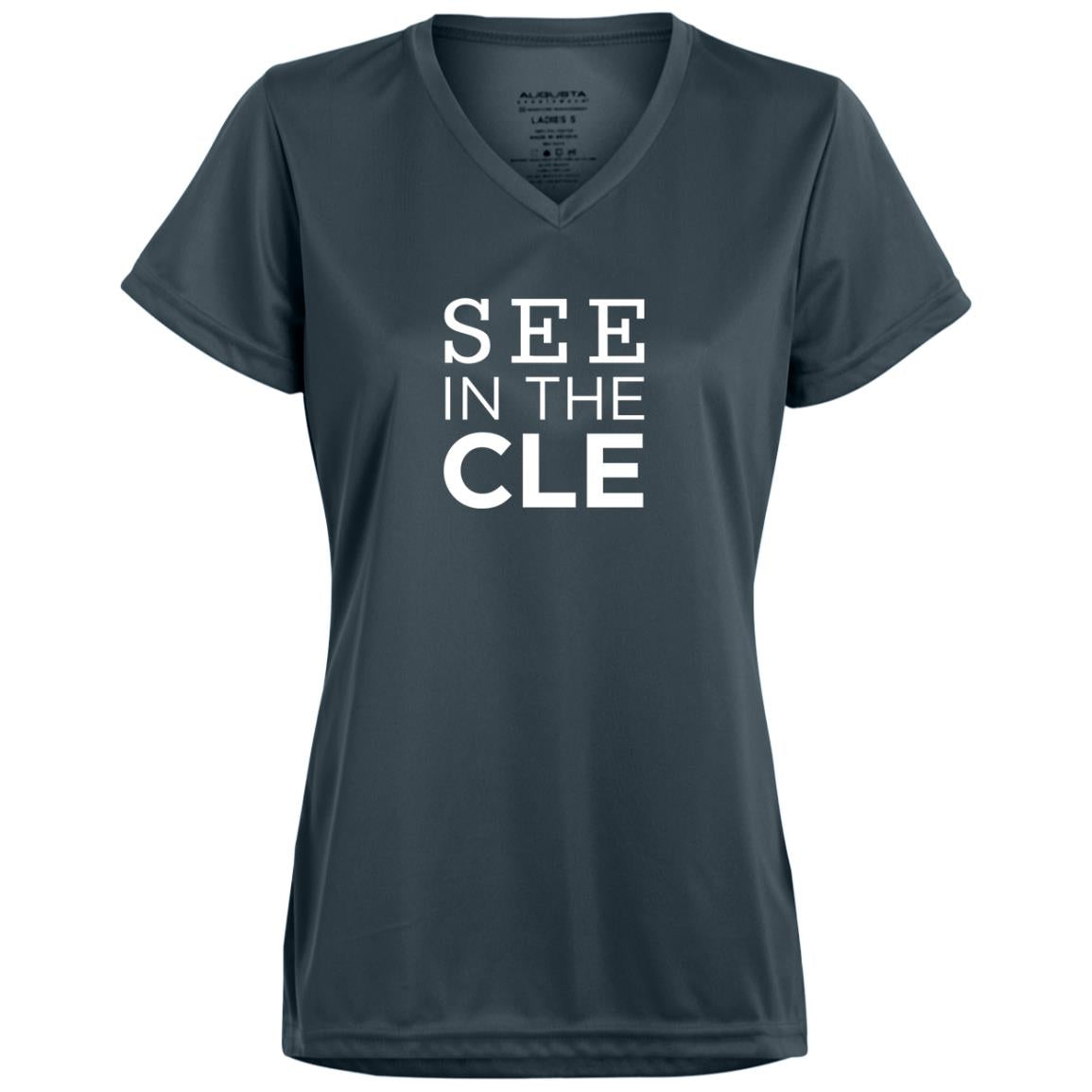 1790 Ladies’ Moisture-Wicking V-Neck Tee