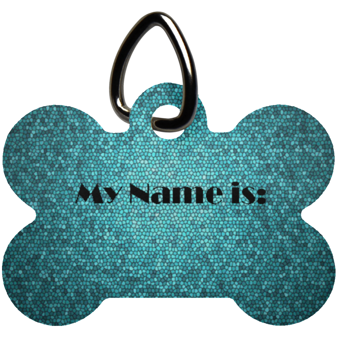 Personalized Blue Texture Dog Bone Pet Tag