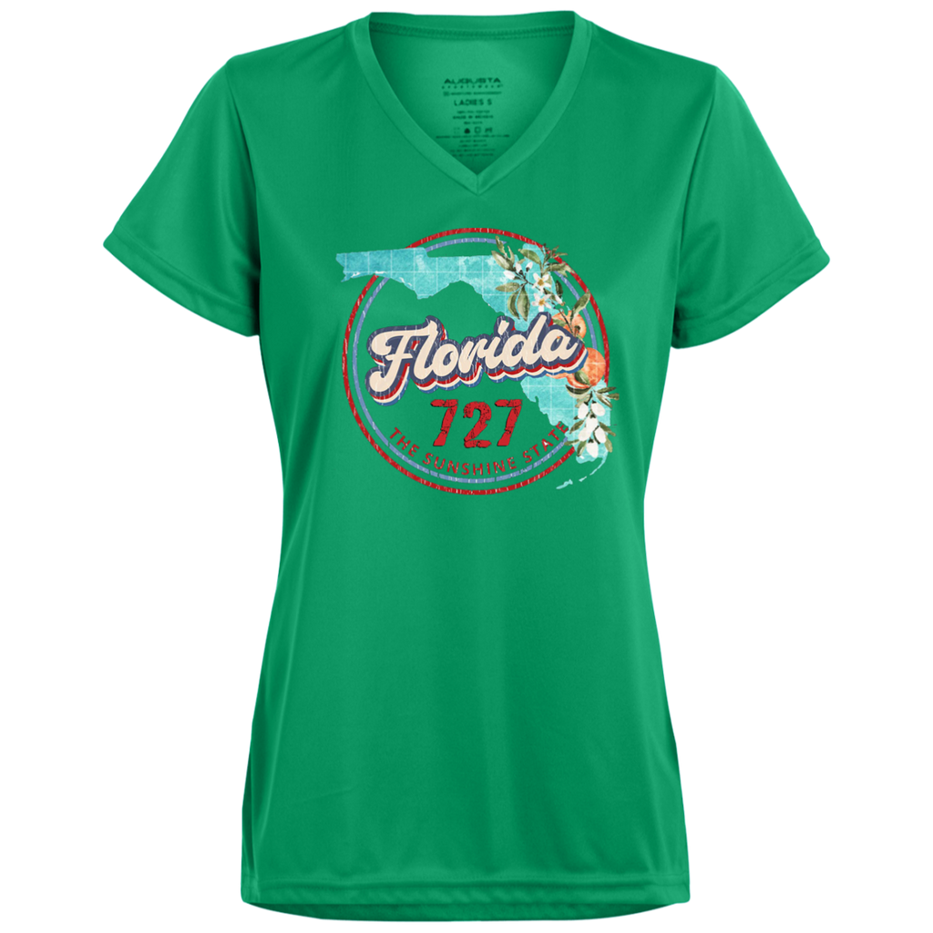 1790 Ladies’ Moisture-Wicking V-Neck Tee