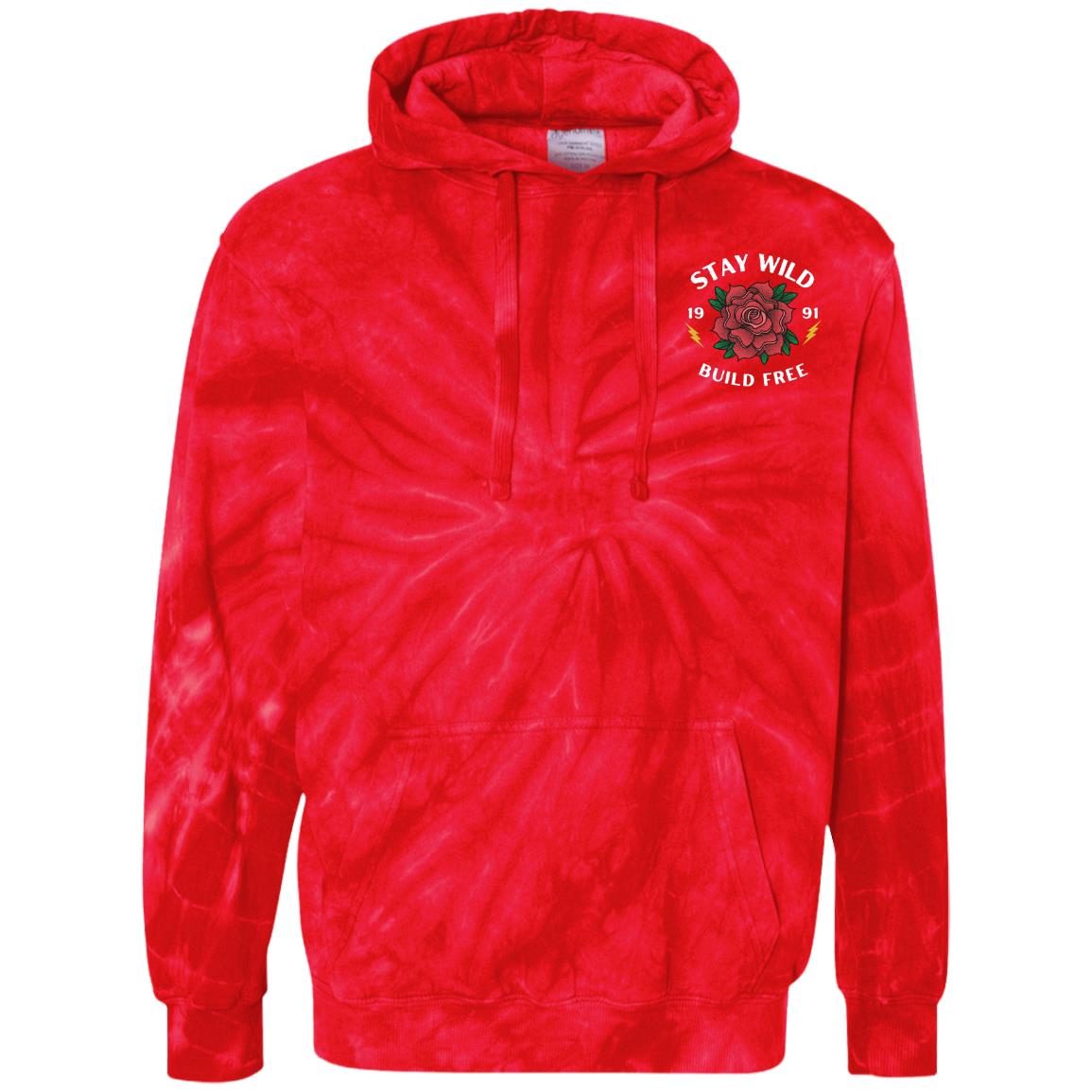 CD877 Embroidered Tie-Dyed Pullover Hoodie