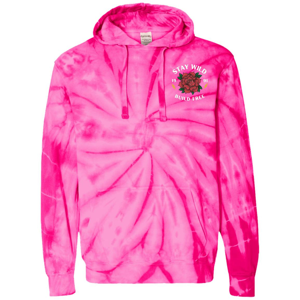 CD877 Embroidered Tie-Dyed Pullover Hoodie