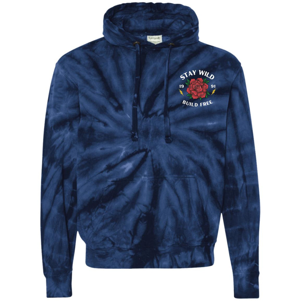 CD877 Embroidered Tie-Dyed Pullover Hoodie